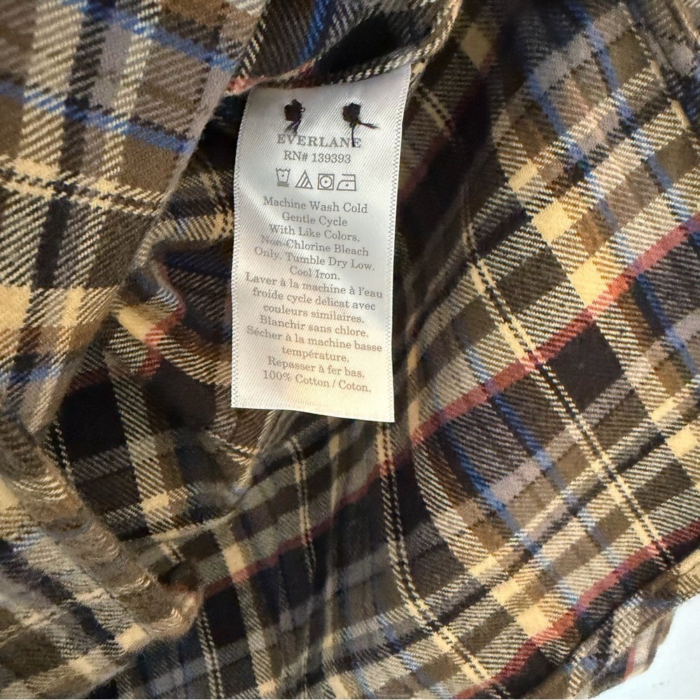 Everlane Women's Boxy Beech Plaid Flannel‎ Shirt Size S Button Relaxed Reg $98 - Picture 10 of 15